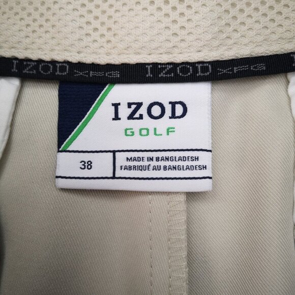 Izod Golf Men's Size 38 Cream Zipper & Button Closure Straight Fit Shorts - Picture 3 of 13
